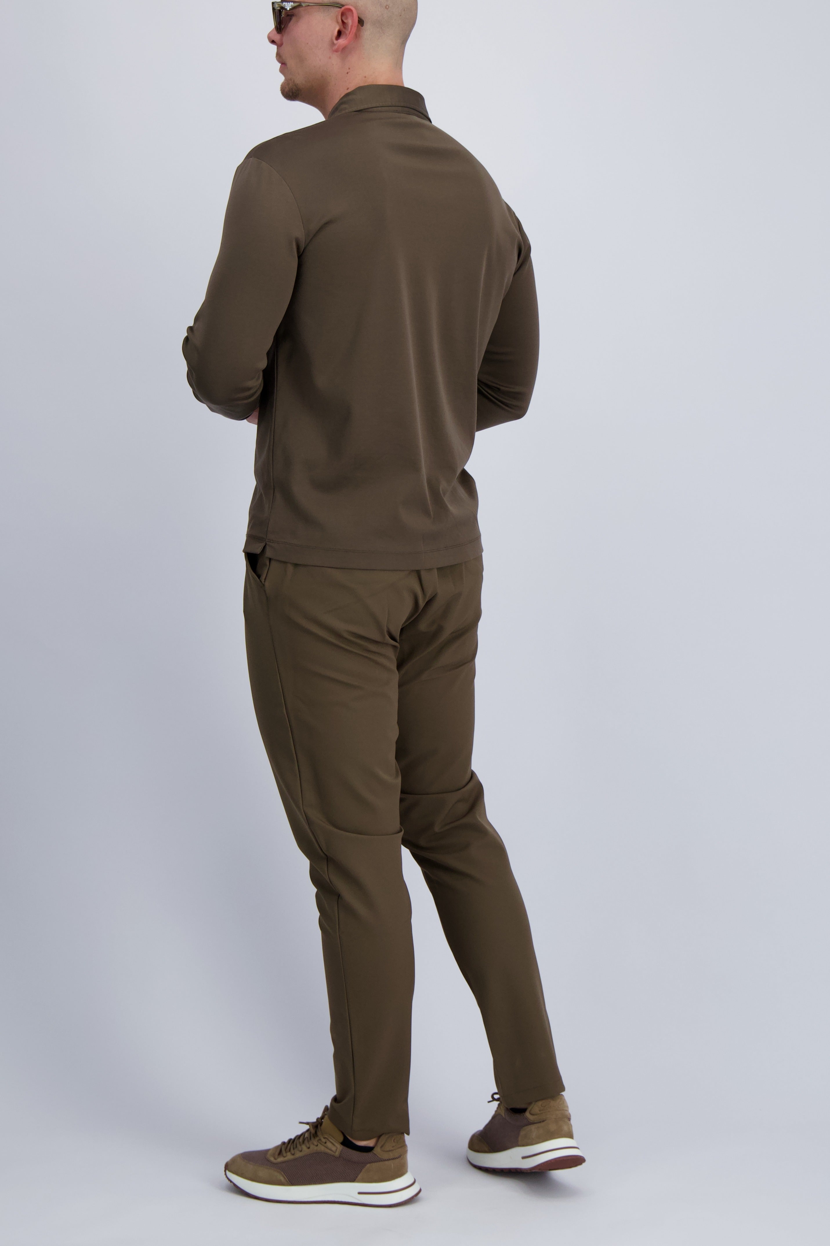 MERCERISED POLO LS | COFFEE