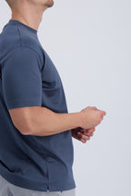 MERCERISED T-SHIRT | JEANS BLUE
