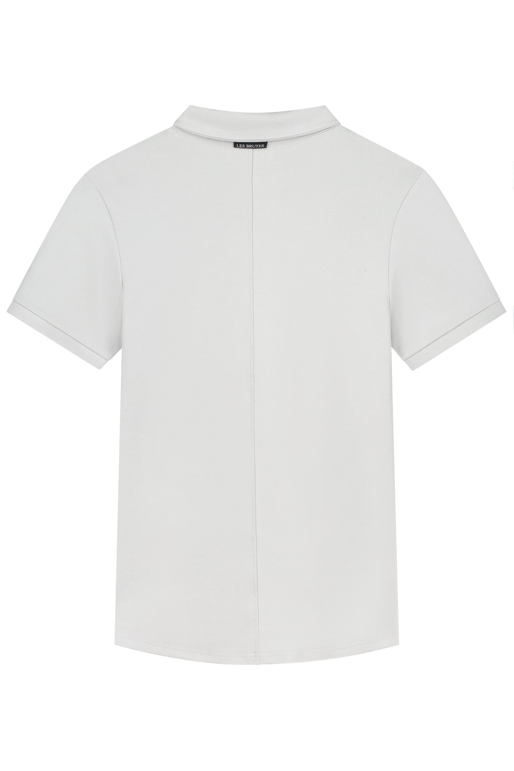 Les Brutes polo light grey polo reverse collar polo grijs lichtgrijs