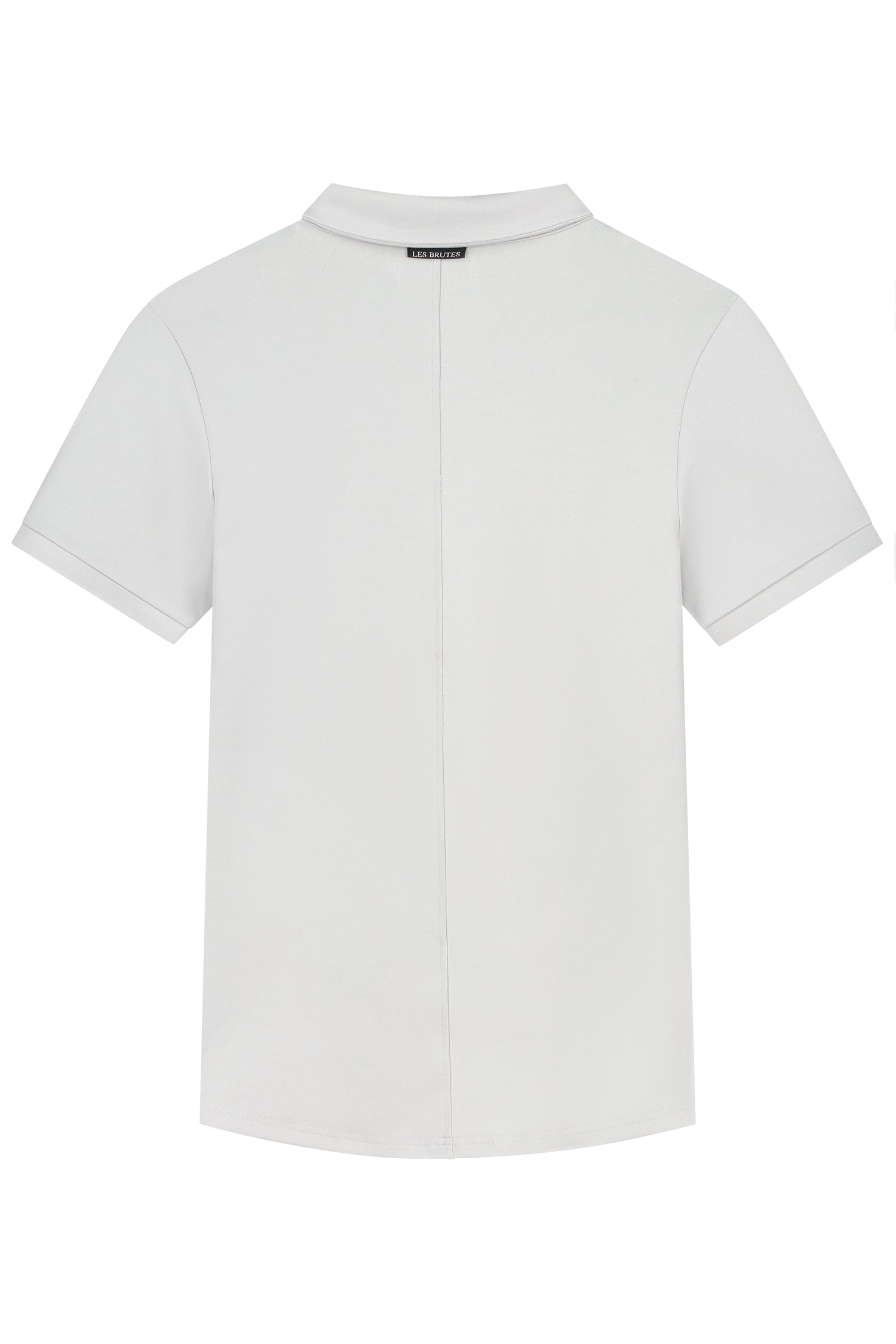Les Brutes polo light grey polo reverse collar polo grijs lichtgrijs
