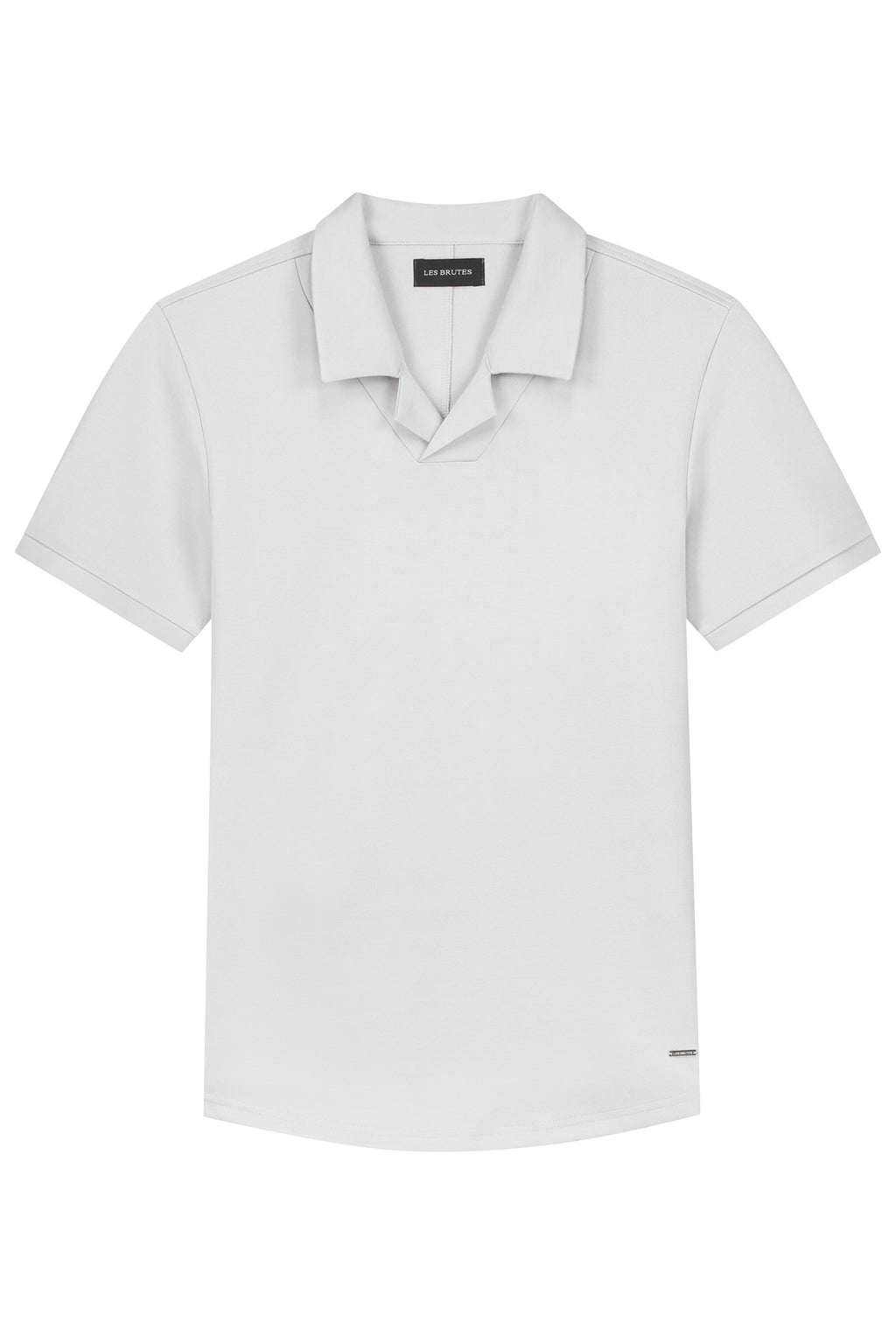Les Brutes polo light grey polo reverse collar polo grijs lichtgrijs