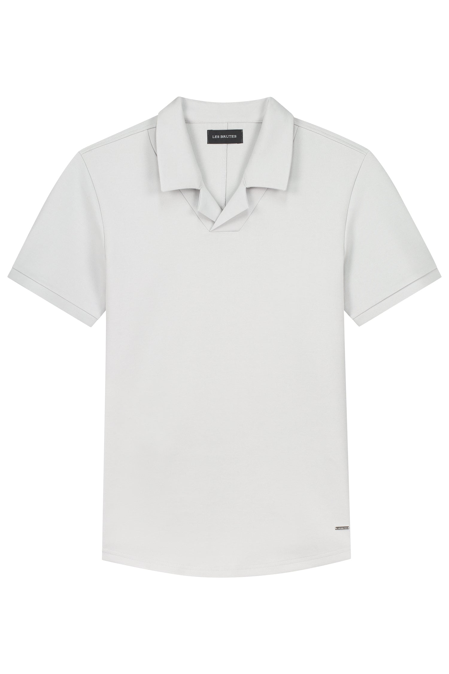 Les Brutes polo light grey polo reverse collar polo grijs lichtgrijs